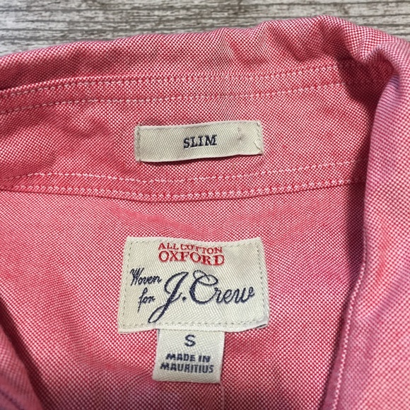 J Crew Slim All Cotton Oxford Button Up Shirt Men’s S Red Pink Casual - Picture 7 of 8